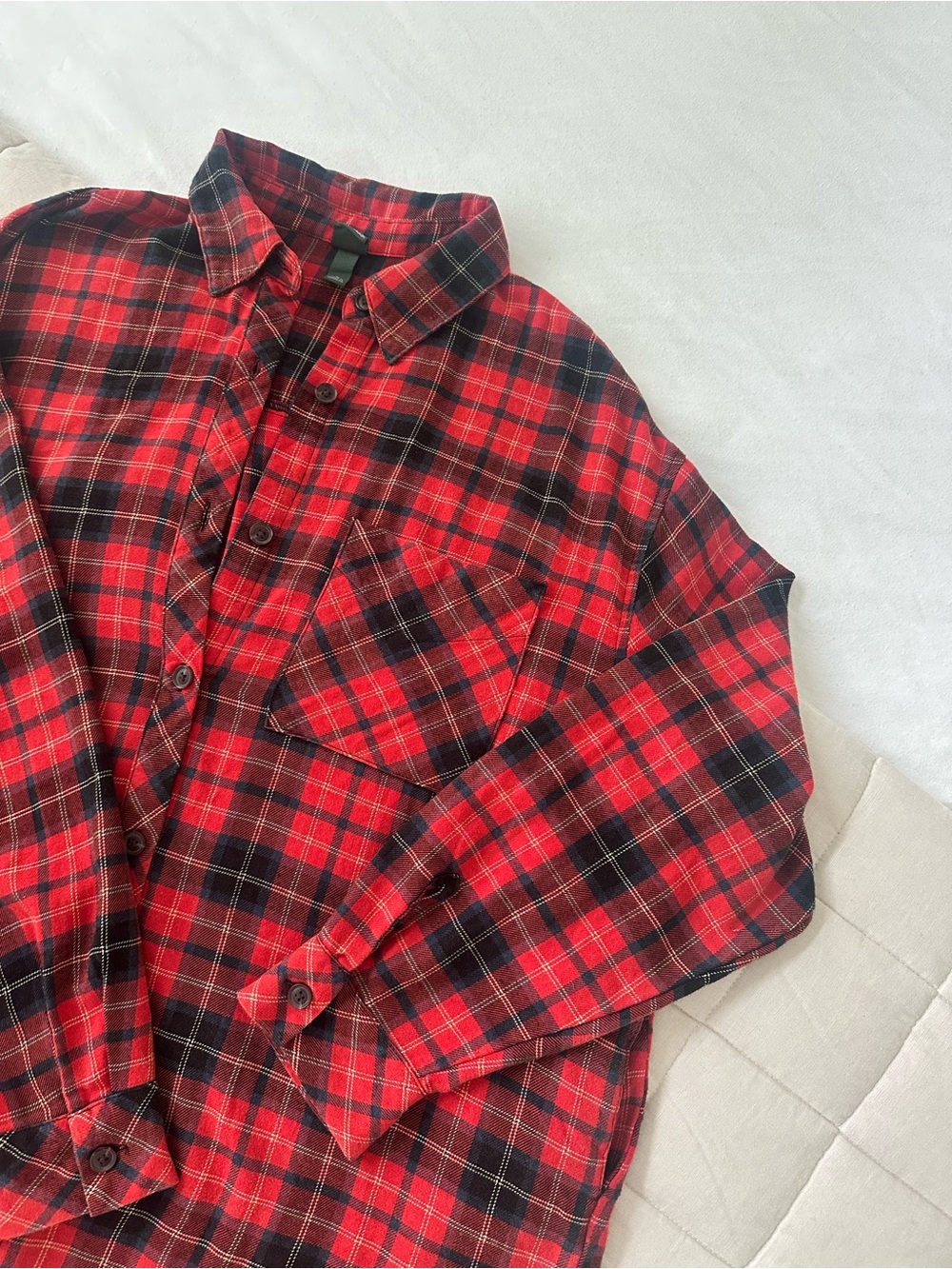 wild fable Red and Black Plaid Button-Down Shirt - Picture 2 of 5
